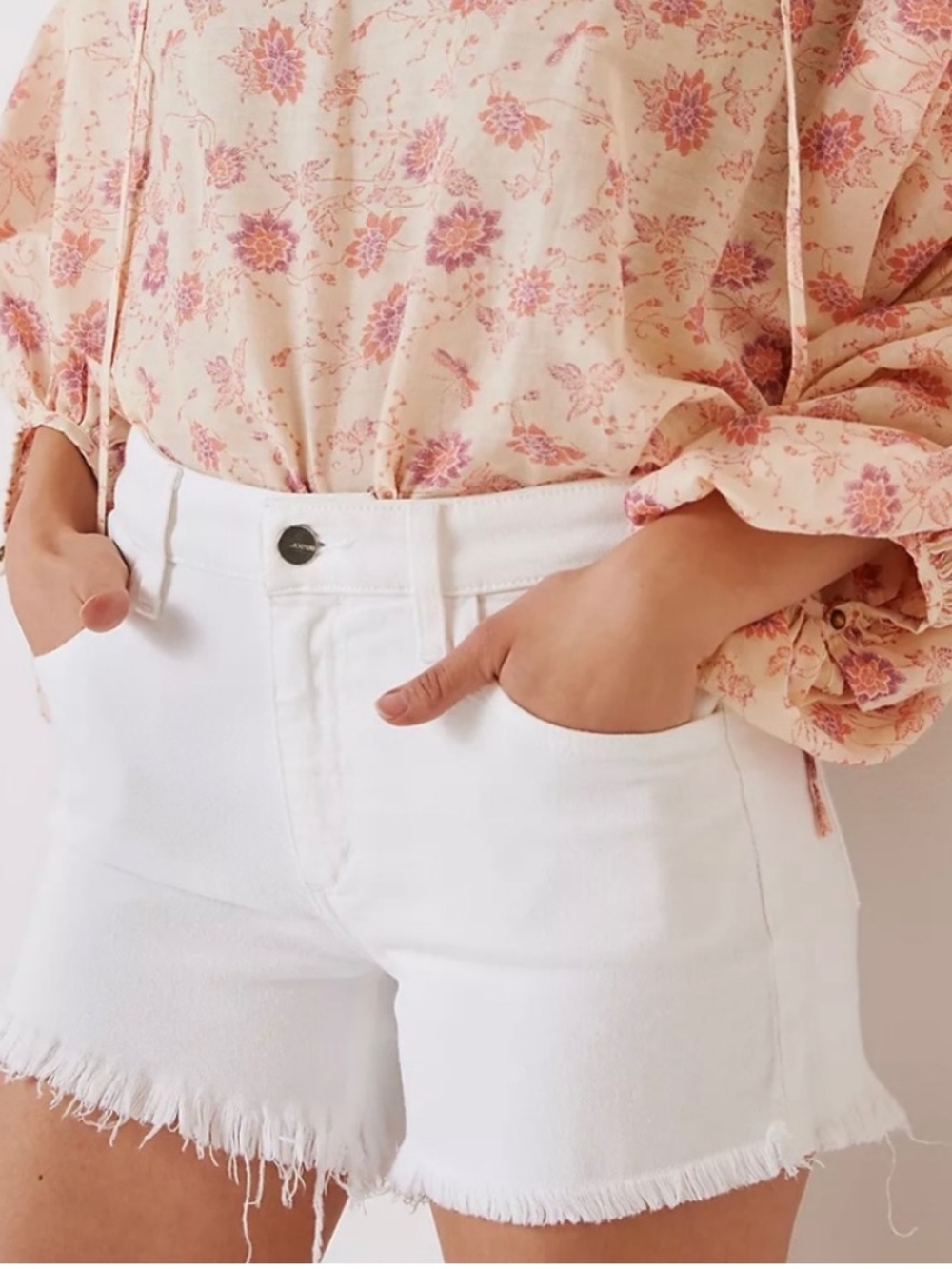 NWT Joe’s Jeans White Ozzie Frayed Hem Denim Shorts 31